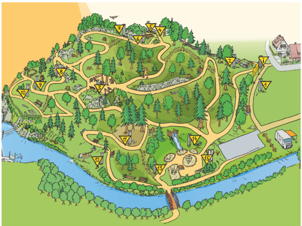 Skizze des Energieerlebnispark im Buchenbrand Wäldchen Skizze des Energieerlebnispark im Buchenbrand Wäldchen