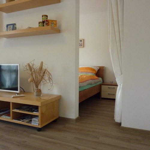 Wohnzimmer mit Blick ins Schlafzimmer - Wohnzimmer mit Blick ins Schlafzimmer -