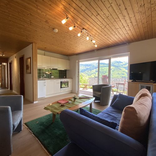 Blick ins Wohnzimmer in Richtung Küche und Fenster - Blick ins Wohnzimmer in Richtung Küche und Fenster -